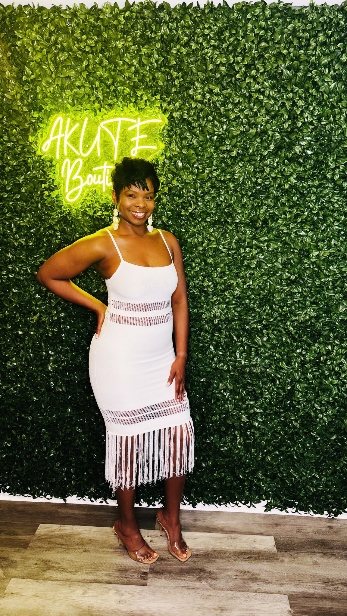 White Fringe Dress